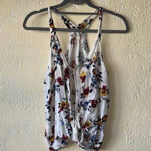 Pink Rose Floral Camisole Top - White Blue Red and Yellow